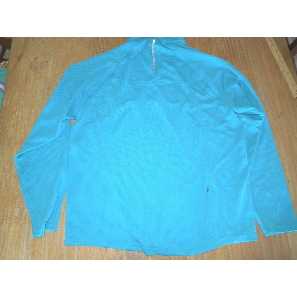 Under Armour Allseasongear Mens LG Turquoise Blue Quarter‎ Zip Pullover Sweater